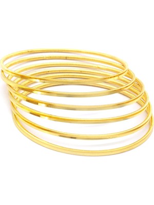 6 Adet 22 Ayar Altın Kaplama Ajda Bilezik - BSET-119