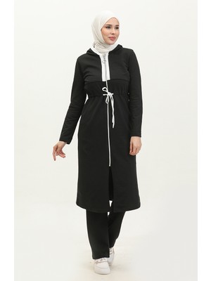 Fermuarlı Iki Iplik Eşofman Takım 03074-06 Siyah