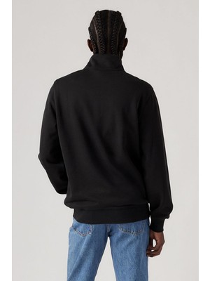 Levi's Erkek Orijinal Housemark Yarım Fermuarlı Siyah Sweatshirt - 001TU-0000