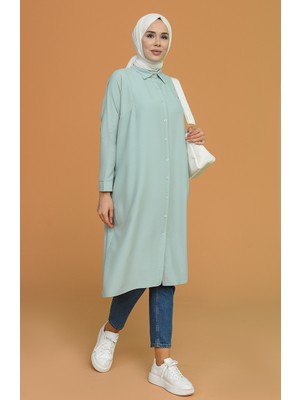 Sefa Merve Reglan Kol Tunik 6433-17 Nil Yeşili