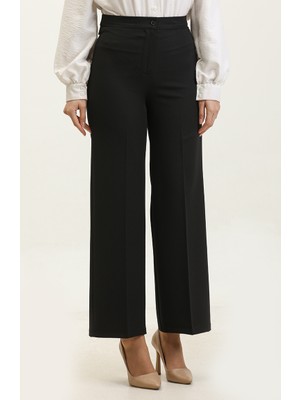 Sefa Merve Bol Paça Pantolon 1149-01 Siyah