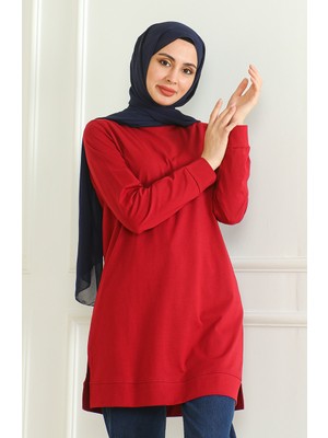 Sefa Merve Yırtmaçlı Araboy Tunik 9140-03 Bordo