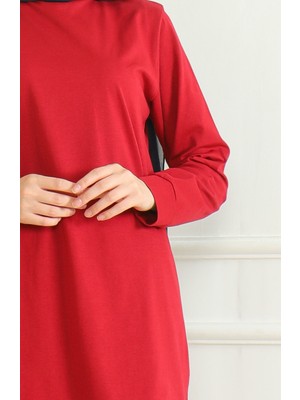 Sefa Merve Yırtmaçlı Araboy Tunik 9140-03 Bordo