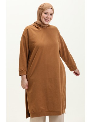 Sefa Merve Kapüşonlu Spor Tunik 3007-28 Taba