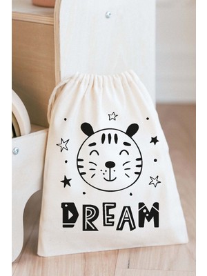 Tekno Trust Iskandinav Tarz Oyuncak Çamaşır Saklama Torbası Isimli Çok Amaçlı Çanta 20X30CM Ebat