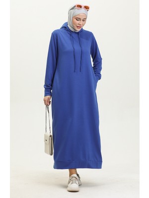 Sefa Merve Iki Iplik Kapüşonlu Spor Elbise 0190-19 Saks