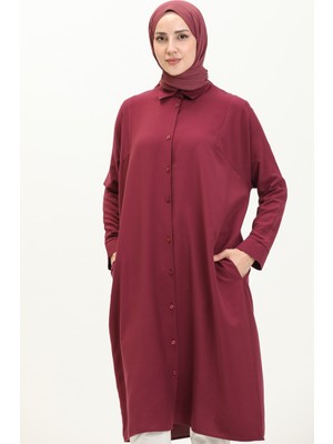 Sefa Merve Reglan Kol Tunik 6433-20 Mürdüm