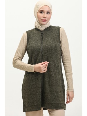 Sefa Merve Fermuarlı Yelek 5090-01 Haki
