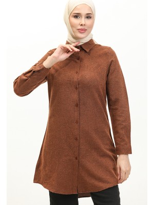 Düğmeli Tunik 5105-01 Kiremit