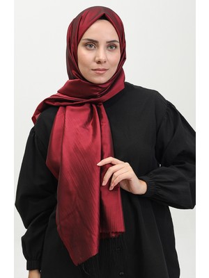 Püsküllü Tafta Şal 1268-16 Bordo