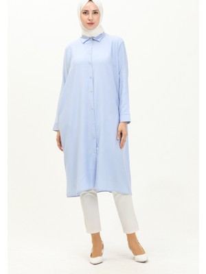 Sefa Merve Reglan Kol Tunik 6433-21 Mavi