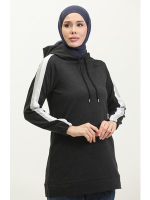 Kapüşonlu Sweatshirt 23075-02 Antrasit