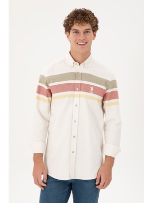 U.S. Polo Assn. Erkek Krem Gömlek Desenli 50291406-VR071