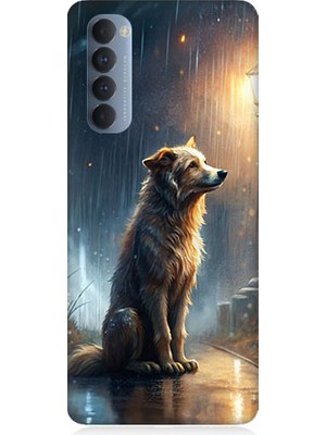 Teknomeg Oppo Reno 4 Pro Uyumlu Yağmurlu Sokak  Desenli Silikon Kılıf