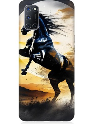 Teknomeg Oppo A72 Uyumlu Şaha Kalkmış At  Desenli Silikon Kılıf