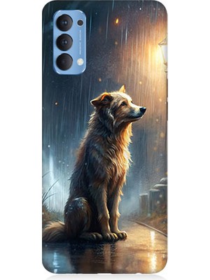 Oppo Reno 4 Uyumlu Yağmurlu Sokak  Desenli Silikon Kılıf