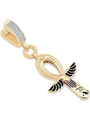 Ema Jewellery Altın Mineli Ankh Charm