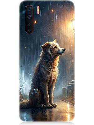 Oppo A91 Uyumlu Yağmurlu Sokak  Desenli Silikon Kılıf