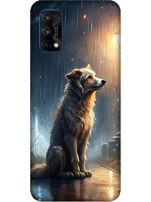Teknomeg Realme 7 Pro Uyumlu Yağmurlu Sokak  Desenli Silikon Kılıf
