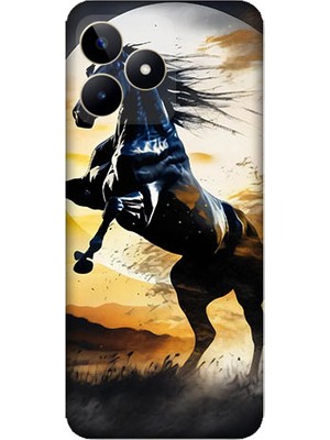 Teknomeg Realme C53 Uyumlu Şaha Kalkmış At  Desenli Silikon Kılıf