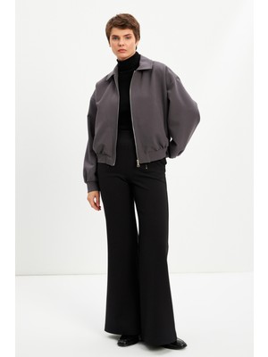 Stella Pulvis Füme Bomber Astarlı Fermuarlı Ceket