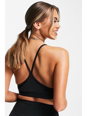 Nike Dri Fit Indy V Neck Light Support Womens Bra Black Kadın Sporcu Sütyeni Siyah