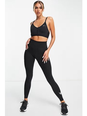 Nike Dri Fit Indy V Neck Light Support Womens Bra Black Kadın Sporcu Sütyeni Siyah