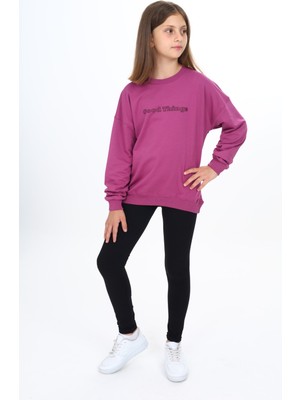 Toontoy Kız Çocuk Baskılı Taytlı Takım