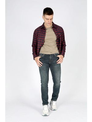 Lee Cooper Jagger Normal Bel Dar Kesim Düz Paça Yeşil Erkek Jean Pantolon