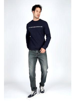 Lee Cooper Oxford Yüksek Bel Rahat Konik Kesim Daralan Paça Neil Juniper Dark Erkek Jean Pantolon