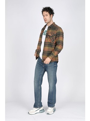 Lee Cooper Ricky Yüksek Bel Normal Kesim Düz Paça Mavi Erkek Jean Pantolon