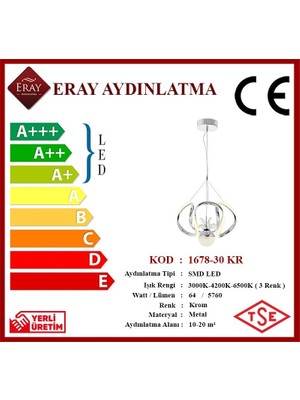 Eray Aydınlatma 1688-30 Krom Led Avize