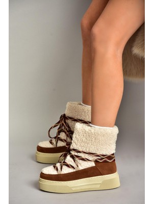 T476500702 Taba Süet Kalın Tabanlı Kadın Bot