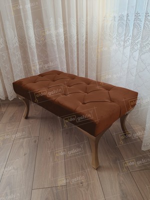 AldaGelsin Dekoratif Puf Gold Ayak 90 x 45 cm