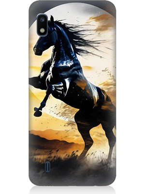 Samsung Galaxy A10 Uyumlu Şaha Kalkmış At  Desenli Silikon Kılıf