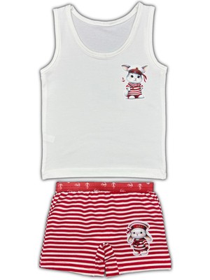 Pamuklu Kız Çocuk Desenli Atlet Boxer Takım