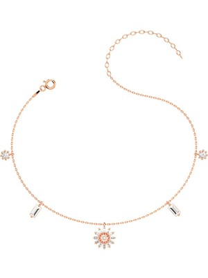 Zarif Çiçek Formu Baget Rose Gümüş Halhal