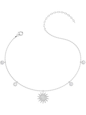 Zarif Güneş Beyaz Gümüş Halhal