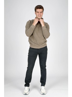 Lee Cooper Luke Erkek Dik Yaka Sweatshirt Vizon