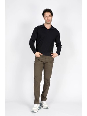 Lee Cooper Sirius Erkek %100 Pamuk Polo Yaka Sweatshirt Lacivert