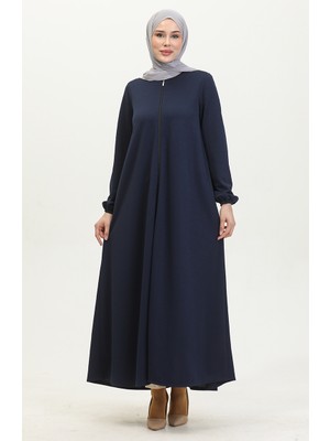 Fermuarlı Double Mevlana Ferace 2029-06 Lacivert