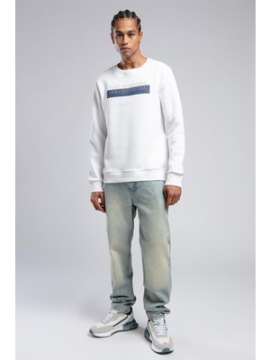 Lee Cooper Noah Erkek O Yaka Sweatshirt Beyaz