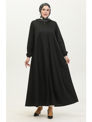 Fermuarlı Double Mevlana Ferace 2029-01 Siyah