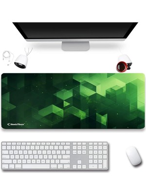 Sonic Touch Sonictouch Ultragrand Zümrüt Yeşili Küpler Gamer Oyuncu Xxl Klavye Mouse Pad 40X90CM