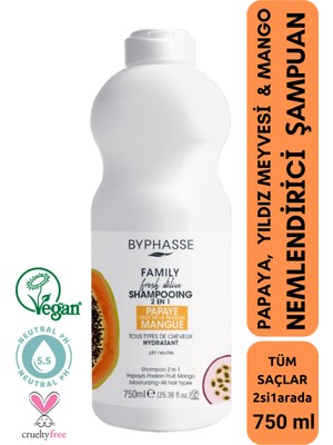 Byphasse Family Fresh 2 in 1 Tüm Saçlara Özel Nemlendirici Şampuan 750 ml