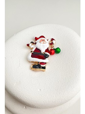 Modex Yılbaşı Özel Sevimli Noel Baba Broş (5cm)