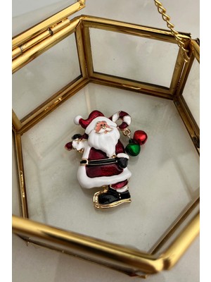 Modex Yılbaşı Özel Sevimli Noel Baba Broş (5cm)