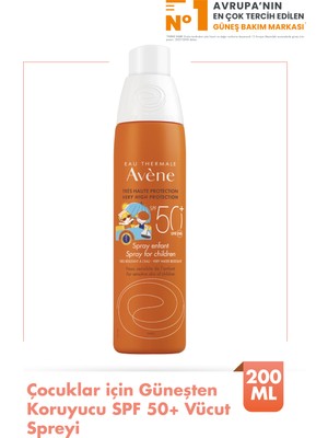 Avene Çocuk Sprey Güneş Kremi SPF 50+ Vücut için Yüksek Koruma Sağlayan Hassas Güneş Kremi 200 ml