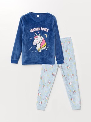 Lcw Kids Bisiklet Yaka Pelüş Kız Çocuk Pijama Takımı