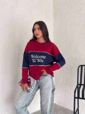 Noa&noa Welcome 80S Yazılı Bisiklet Yaka 3 Iplik Kadın Sweatshirt